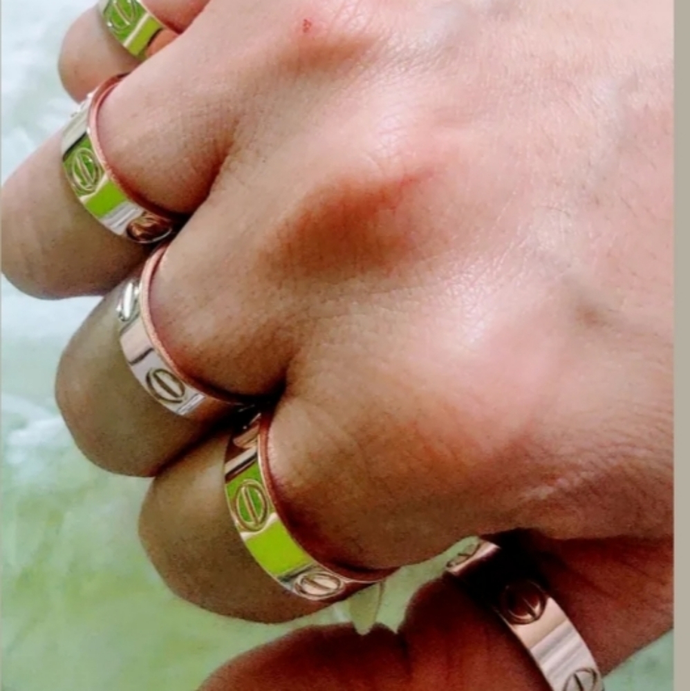 Stainless steel Rose gold lovers couple ring